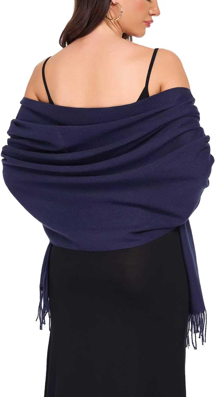 RHQKK Pashmina Shawl and Wraps for Evening Dresses Resemble Cashmere Scarf for Women Wedding Winter Warm Shawls