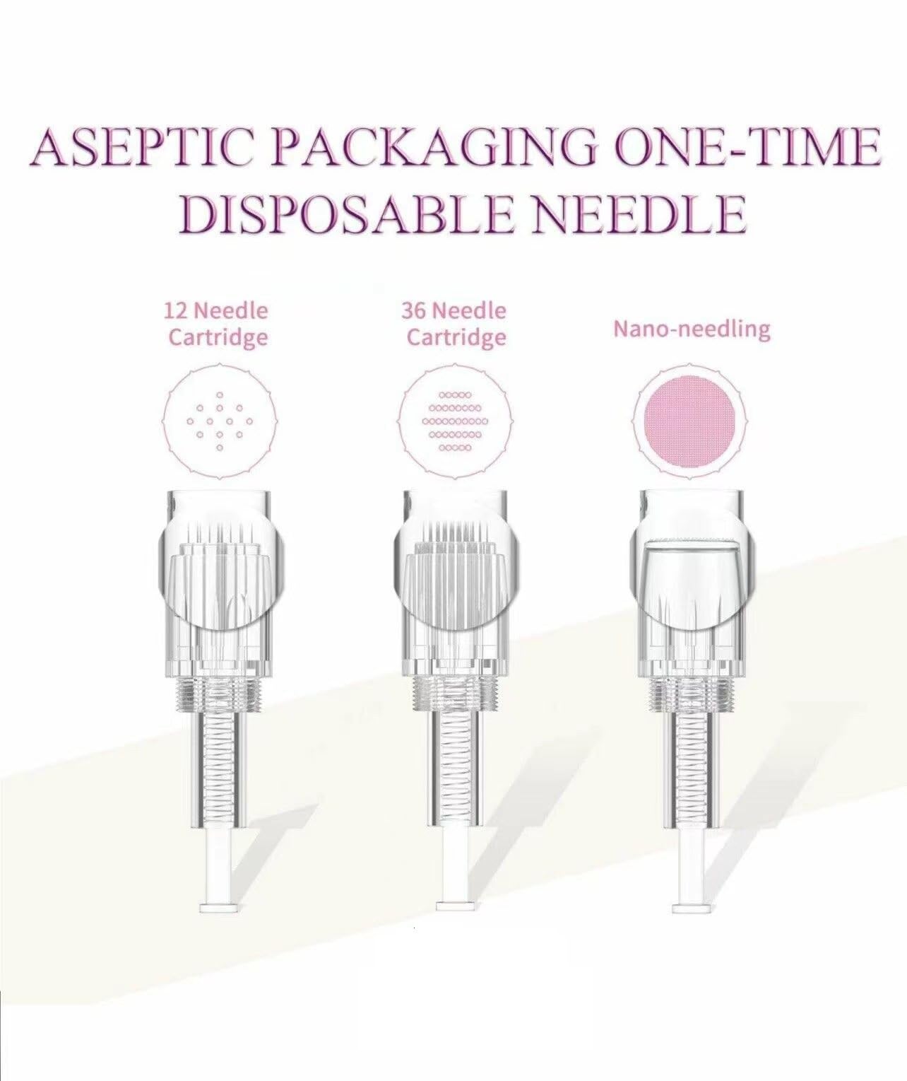 Dermapen - Microneedling Pen con 8 livelli di velocità, lunghezza regolabile, con 12 cartucce, con siero retinolo per microneedling (azzurro)