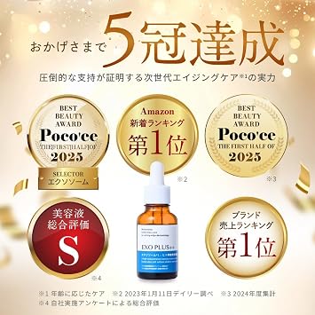 Exoplus Beauty Serum, Exosome, Human Stem Cells, Vitamin C, Moisturizing, Pores, Solid, 1.0 fl oz 30 ml
