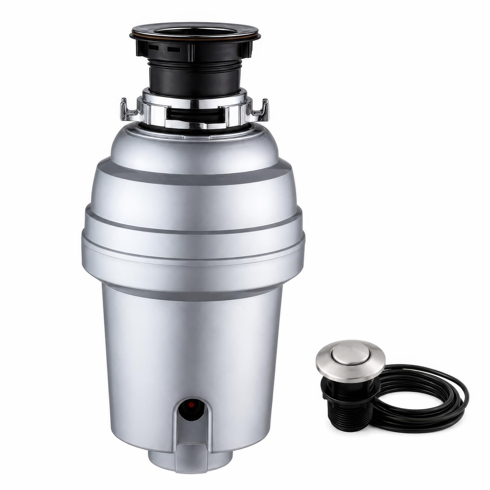 Badger Garbage Disposal – 3/4 HP Continuous Feed Food Waste Disposer, Silver, Includes Air Switch & Accessories, Easy Install, Kitchen Trash Compactor
