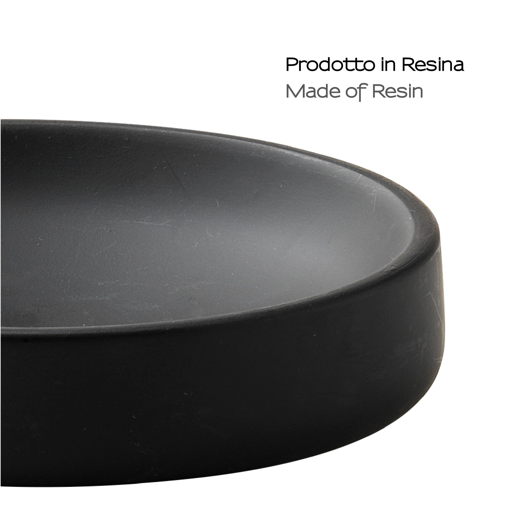 Gedy Brenda Soap Dish, Resin, Matte Black, 13.7 x 9.8 x 2.8, Dull Black, 13,7x9,8x2,8cm - Image 2