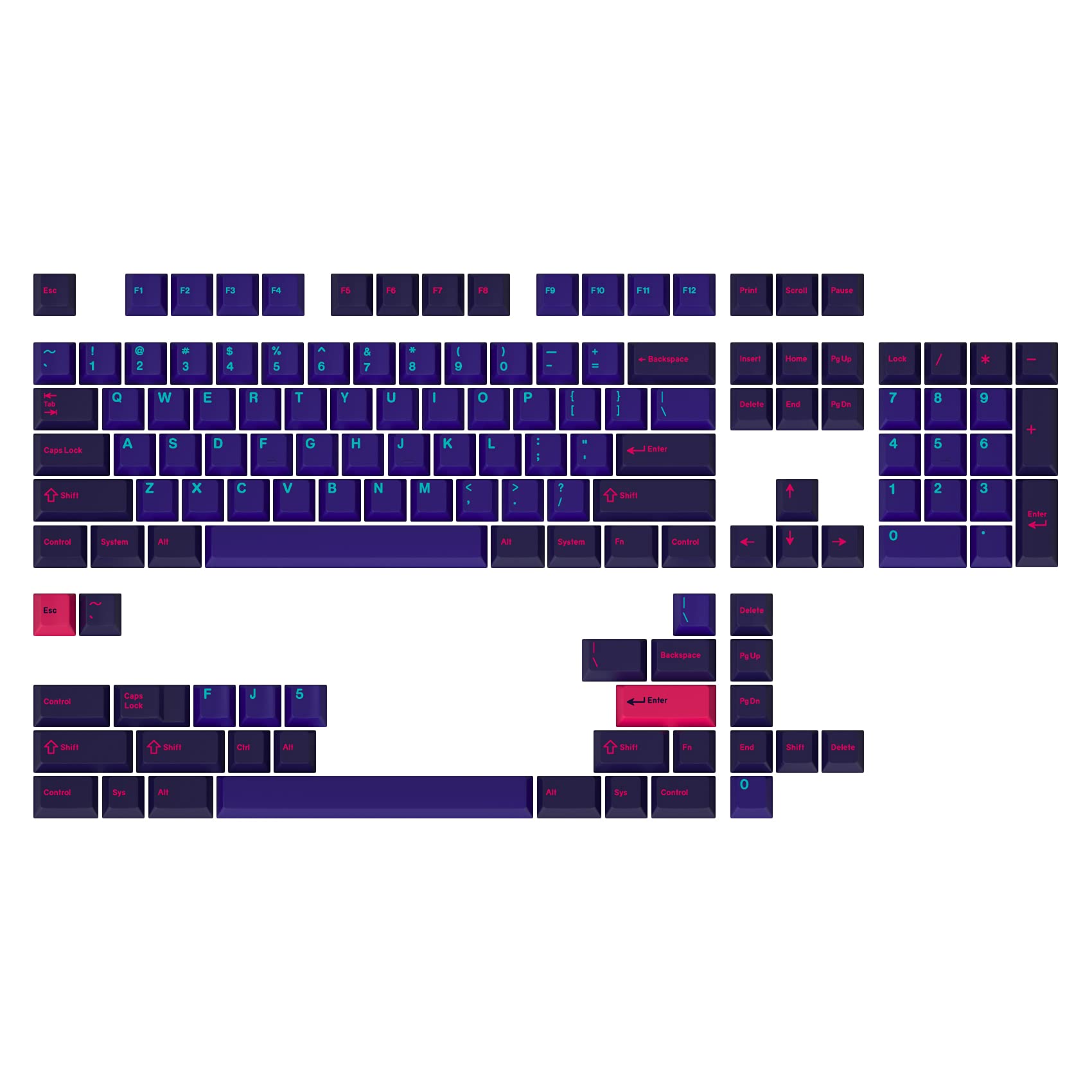Buy DROP + MiTo GMK Laser Custom Mechanical Keyboard Keycap Set 129