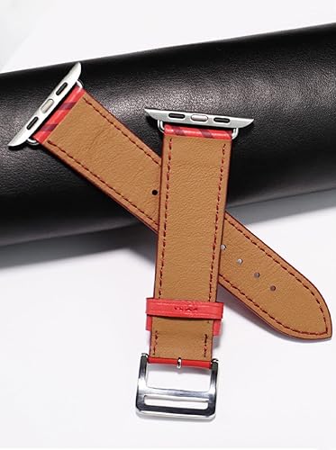 Miniatura 10 de Sidart Correa de cuero de diseño suave de lujo compatible con Apple Watch Series Ultra 8 7 6 5 4 3 2 1 SE, 1.496 pulgadas, 1.575 pulgadas, 1.614