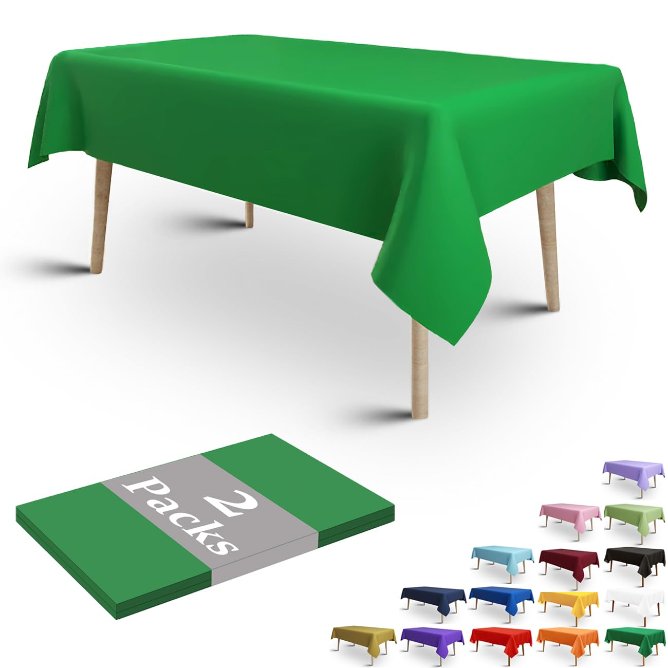 Simply Bio Compostable Tablecloths (54x108 Inch) - 10 Pack, Plastic-Free Rectangular Table Covers For Parties & Weddings