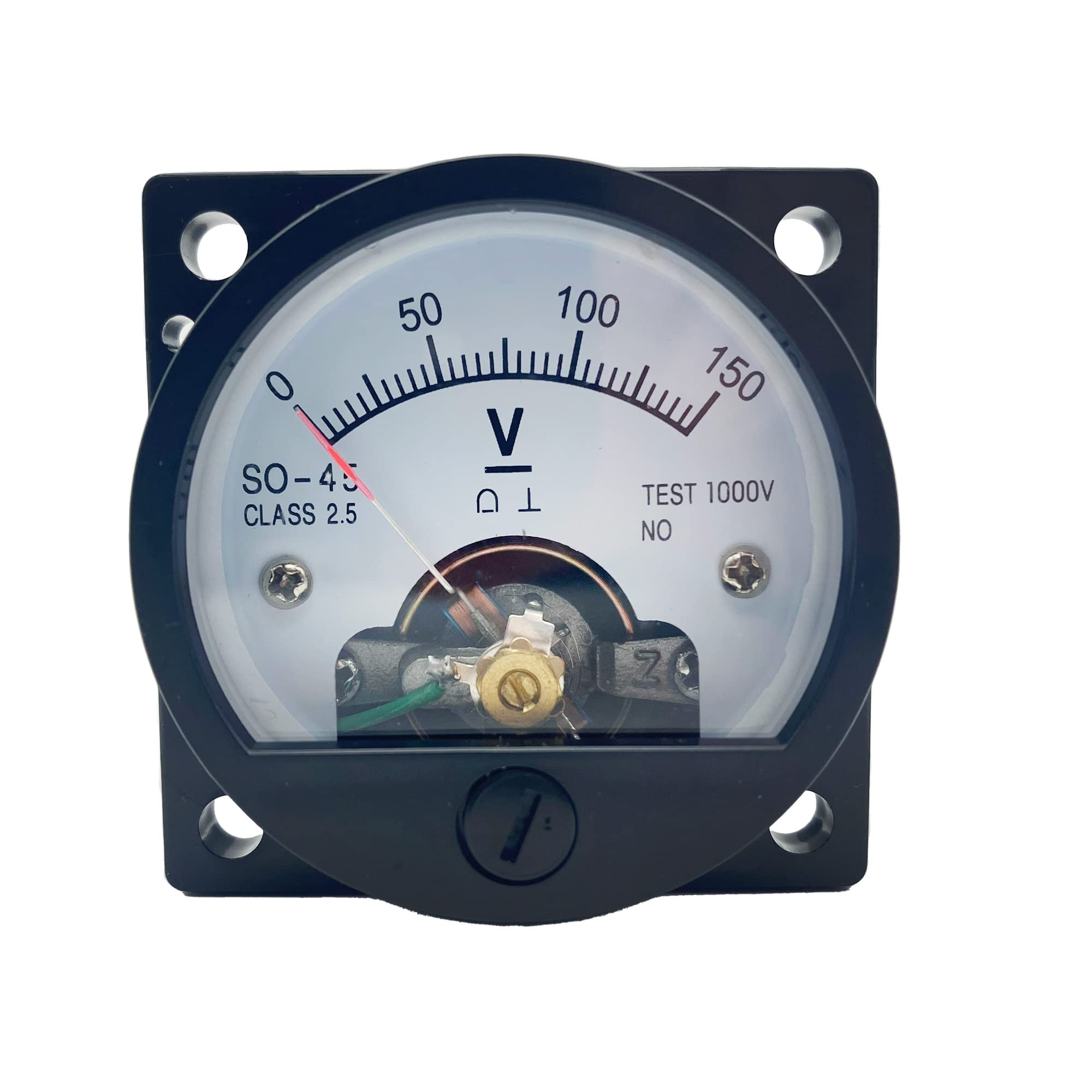 LEPEVNEY Analog Dial Panel Meter Voltmeter Gauge SO-45 Round Current Measuring Ammeter DC 150V, Black, DC 0-150V