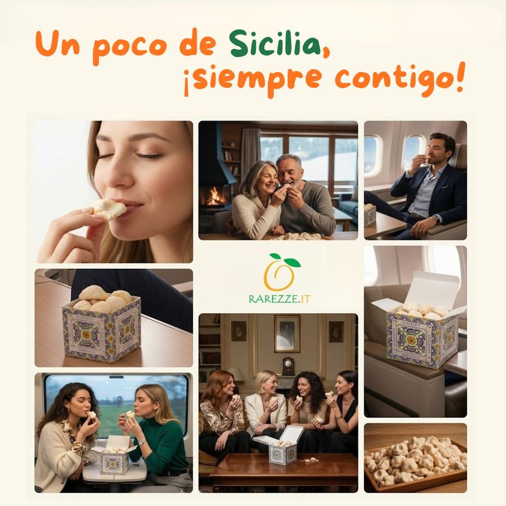 Pastelitos artesanales sicilianos de almendra Caja regalo Repostería tradicional