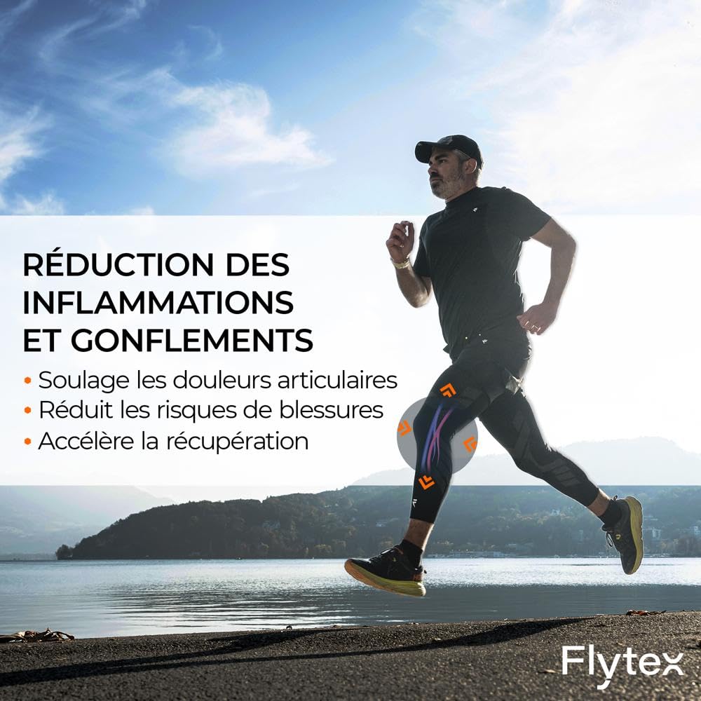 Flytex Maintiens de compression pour genoux et jambes V2 noir
