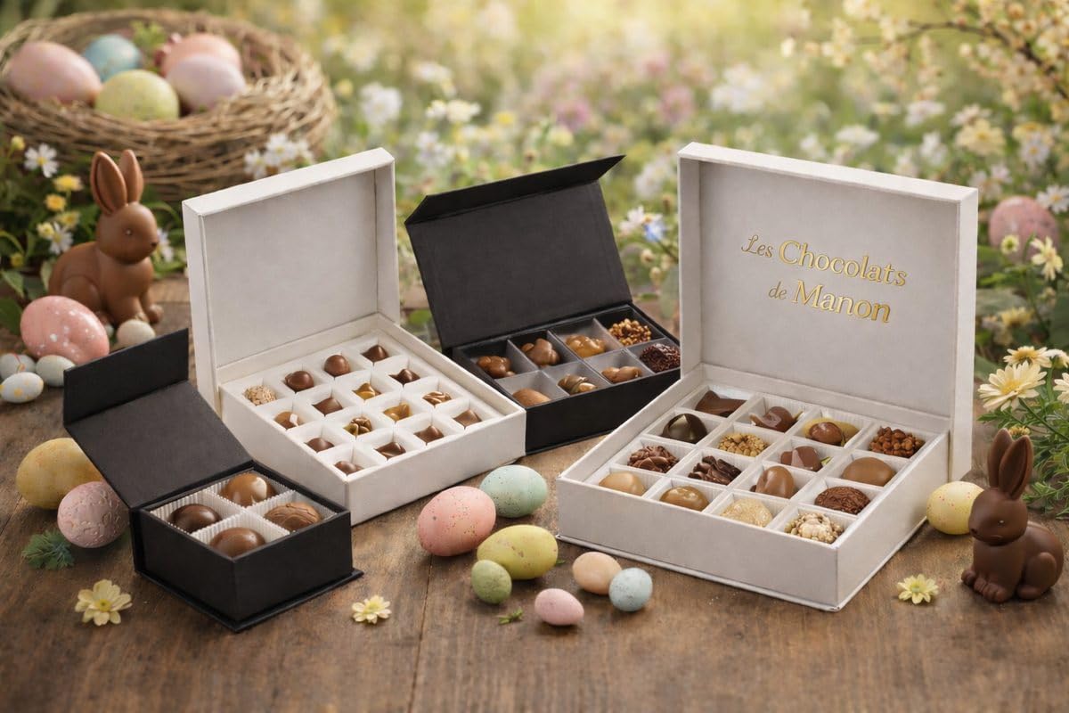 Confezione regalo alimentare di lusso nera magnetica 16,5 cm – Confezione da 10 – Scatola rigida premium per cioccolatini, pasticceria, regali, matrimoni ed eventi