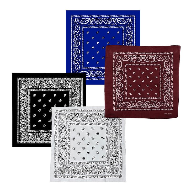 Unisex Cotton Bandana/Head Wrap/Wristband/Face Cover/Handkerchief For Men And Women (50CM X 50CM_Pack of 4)-picture-42