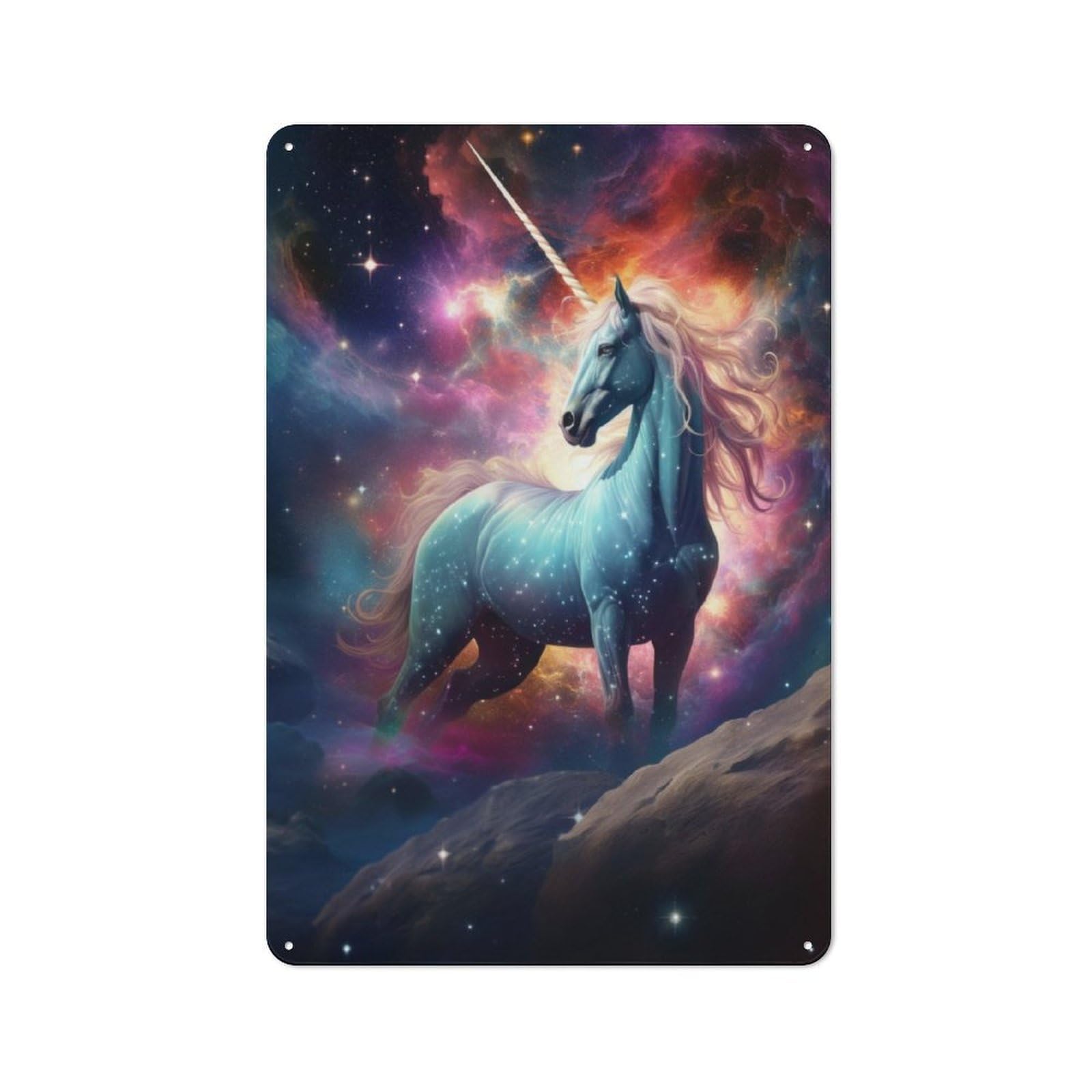 Junmoney Space Unicorn Rustic Metal Wall Sign 30X20cm For Kitchen Or Home Bar, Suited To Home Bar Enthusiasts