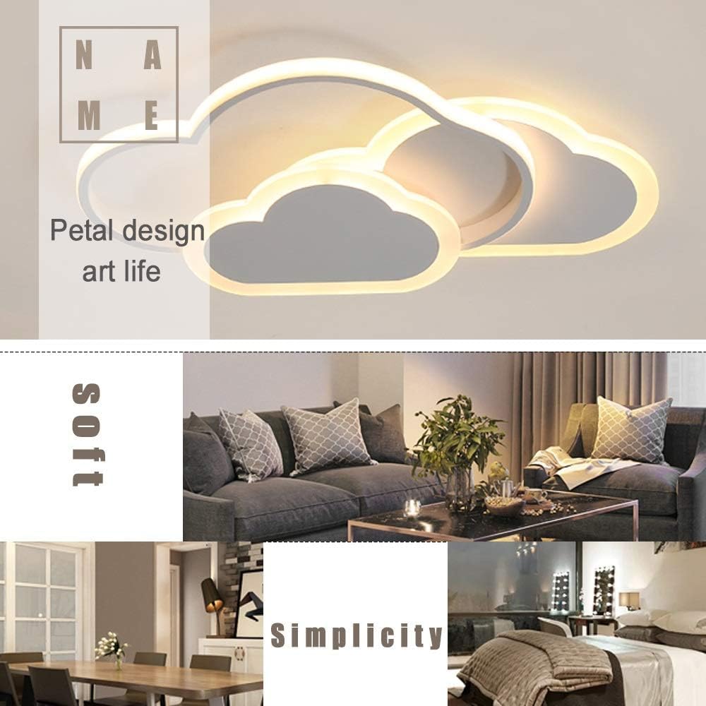 LED Kinder Deckenlampe 42W Kinderzimmer Lampe Decke Kreative Wolkenlampe Deckenleuchte für Schlafzimmer, 3000K Warmweißes Licht Deckenlampe Kinderzimmer für Wohnzimmer, Schlafzimmer(52CM)