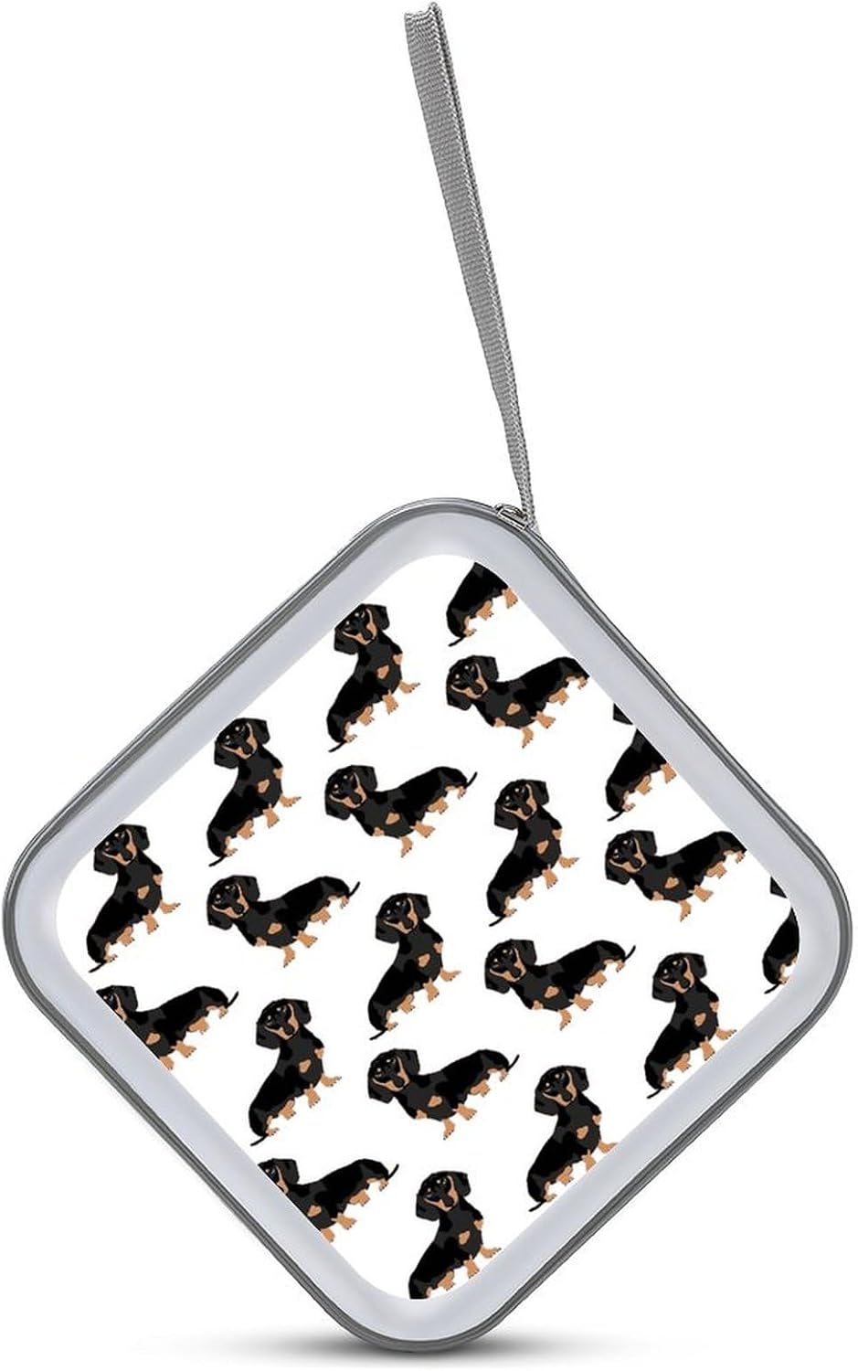 Dachshund Weiner Pet Dogs CD Case 40 Capacity DVD Case Holder Portable Zipper CD/DVD Wallet Storage Hard Plastic DVD Disc Cases Storage Binder Album Bag for Car Home Office Travel