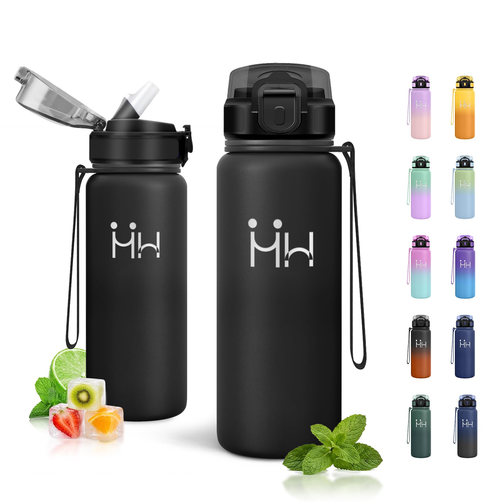 JAPORIA 750ml Water Bottle with Straw, Stainless Steel Water Bottles, Leak Proof, BPA Free, Water Bottle for Office, Camping, Hiking