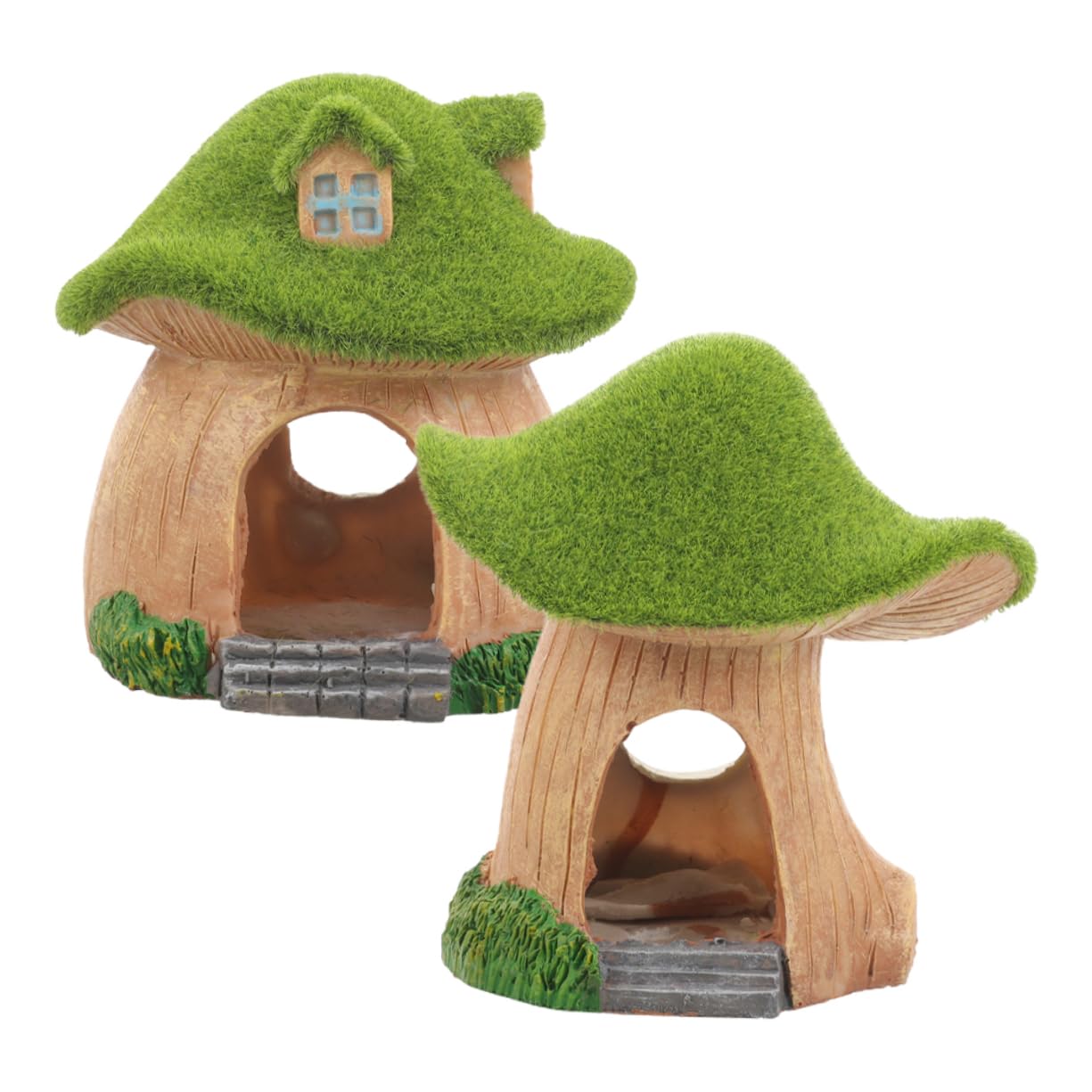 VANZACK 8piezas Casa De Hongos Acuáticos para Peces Refugio Decorativo De Acuario Ventanas Escondite Natural para Peceras Accesorios para Acuarios Peces y Crustáceos