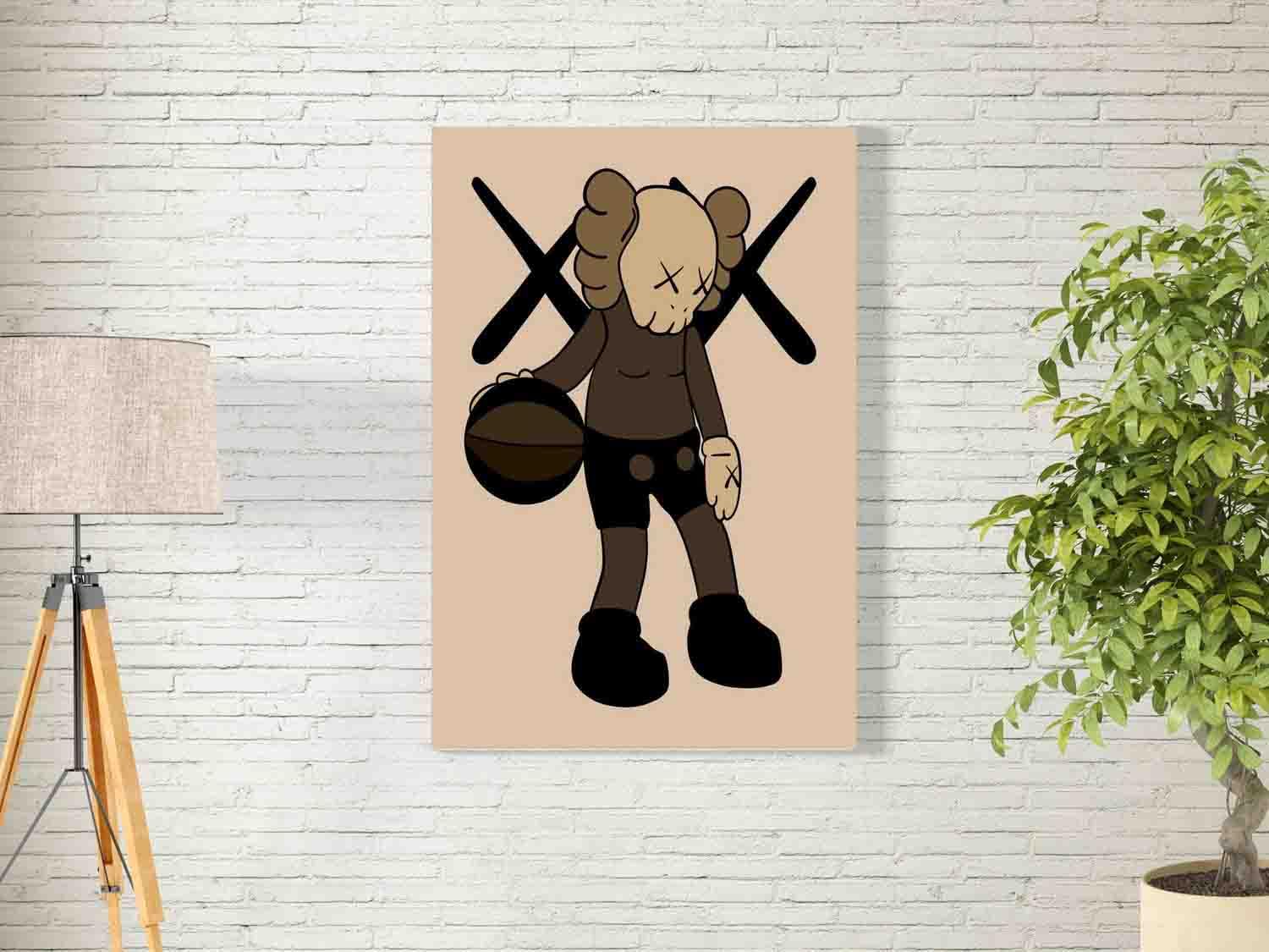 bpaBasketball kaws Wall Art for Decoration easy to hang, 40x60cm, 1Pcs