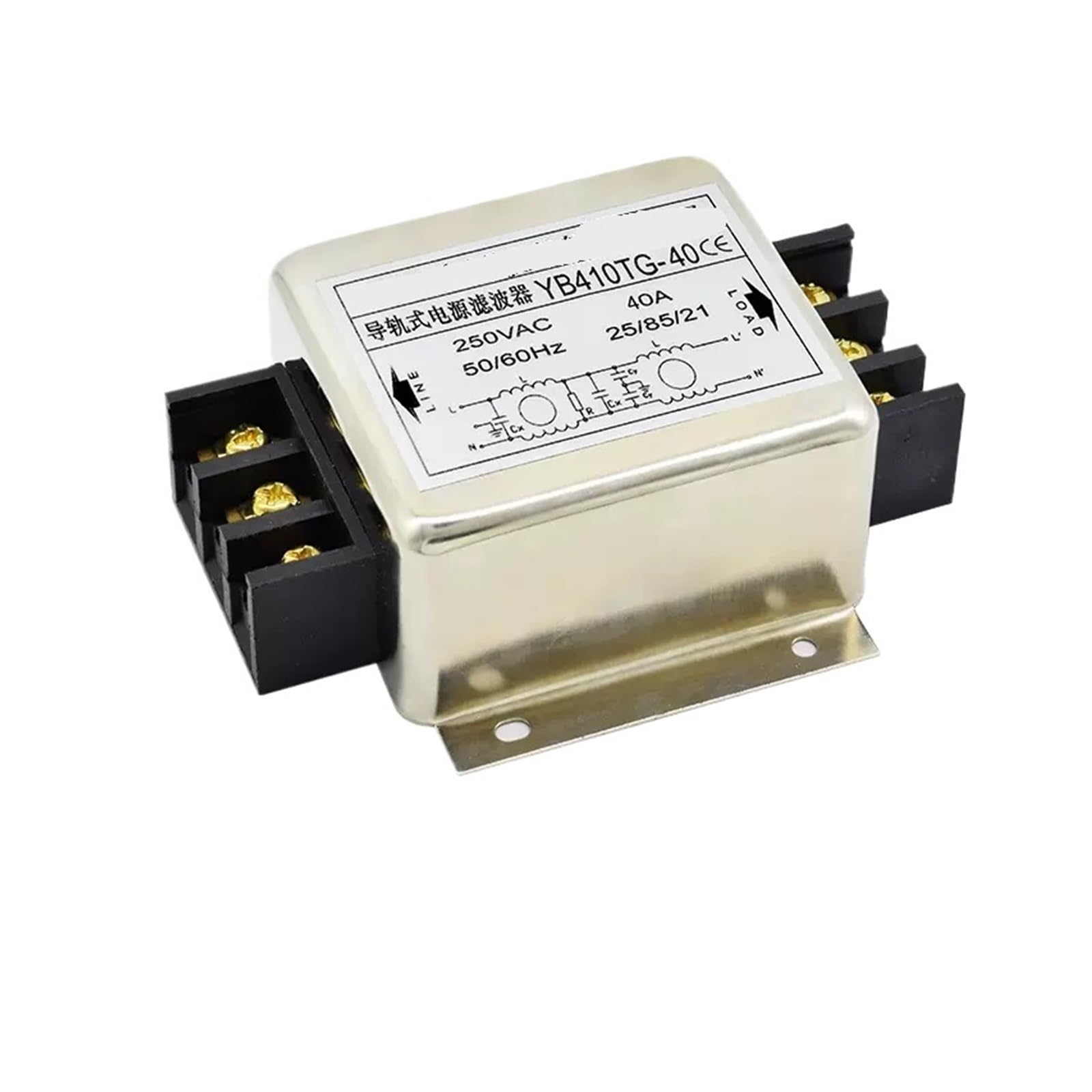 0P7br328b One Color Yb410tg-1A-50A Rail Terminal Power Filter 220V Anti-Interference Ac Inverter Servo(Yb410tg-40A)