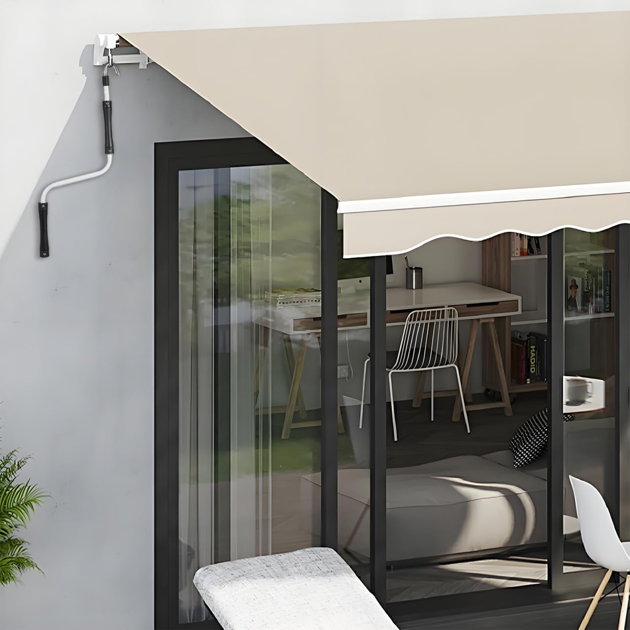 PRETYZOOM Manivelle pour Store Banne 21.65X8.27X0.98 Pouces Poignée Ergonomique Accessoire Manuel Compatible Volets Roulants Auvent Protection Soleil Pluie
