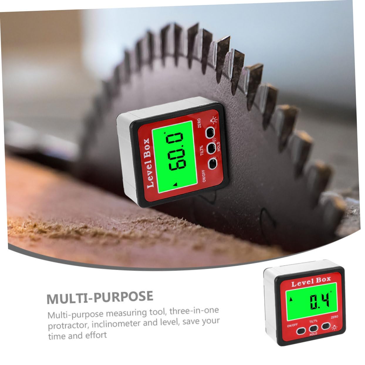 Hemobllo 2pezzi Digital Angle Gauge Elettronico Display Lcd Retroilluminato Misuratore Per Falegnameria Riparazioni Auto e Decorazioni Domestiche Strumento Precisione Batteria
