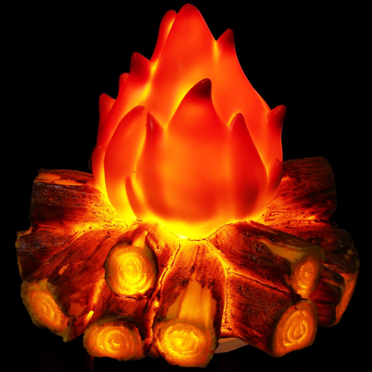 ULTECHNOVO LED Flame Light Fire Effect Light for Indoor Outdoor Simulated Decorative Ambiance Lamps Resin Flame Night Artificial Campfire Centerpiece for Party Bar Christmas Decoration NO Battery