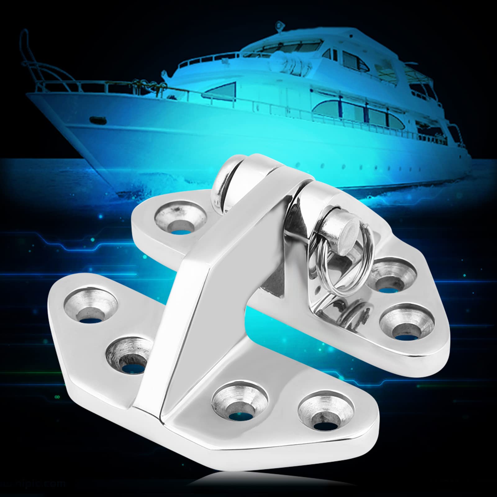 Joyzan Charnière de Trappe, Trappe Bateau Charnières Portes Polies 316 Acier Inoxydable Poli Polissage Goupille Amovible Marine Quincaillerie Miroir D'acier Porte Acier Cabinet Plateforme Marin Garage