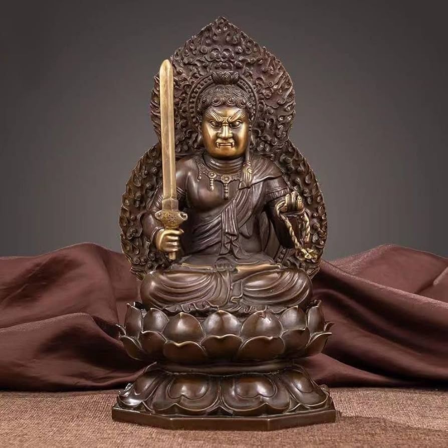 Amazon｜仏像 不動明王 坐像 銅製 煩悩の悪魔を切り衆生を救って