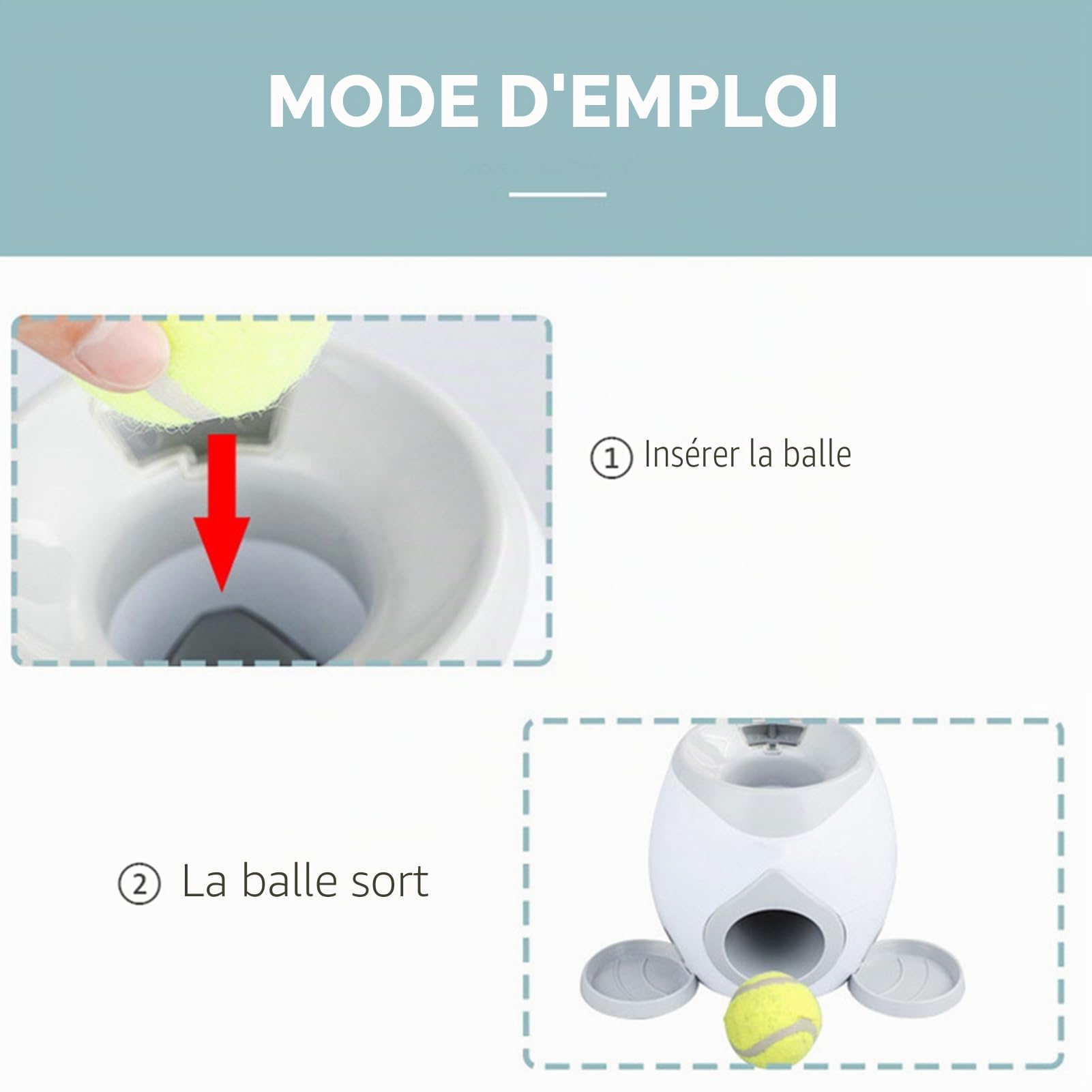 Jouet lanceur de balle tennis automatique pour chien