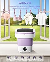 Vista 4 de 16L Portable Washing Machine, Foldable Small Washer with Spin Basket Laundry Machine, 3 Cleaning Modes Suitable for Underwear Baby Small Clothes
