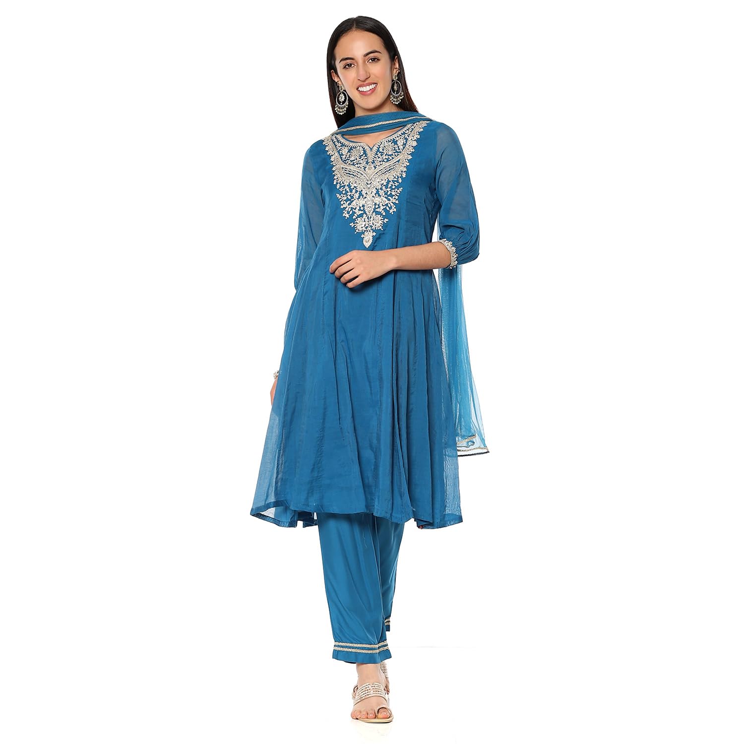 biba Women Polyester Blend Embroidered Festive Kalidar Suit Set-picture-45