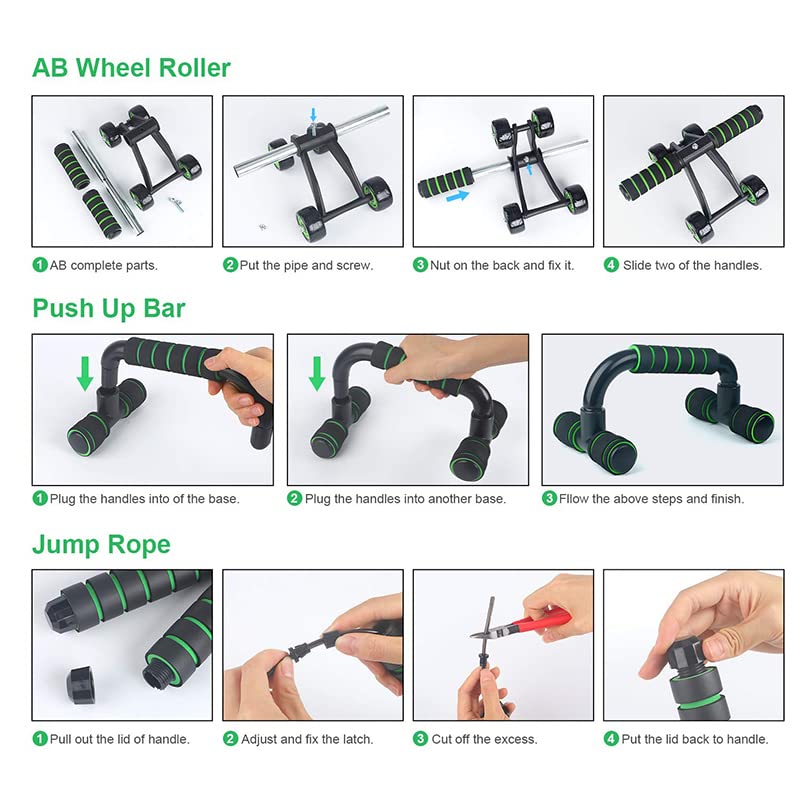 XININ Ab Roller Fitness Rad Set Vier Rad Fitness Rad Übung Im Freien Bauchmuskeltraining Fitness Ausrüstung
