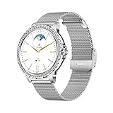 connected wrist Lady's Fashion Smartwatch BT Call 1.32inch Round Screen Health Monitoring Fitness Tracker Waterproof AI Voice Assistant Women's i58 Smart Watch Gold Silver (Silver)