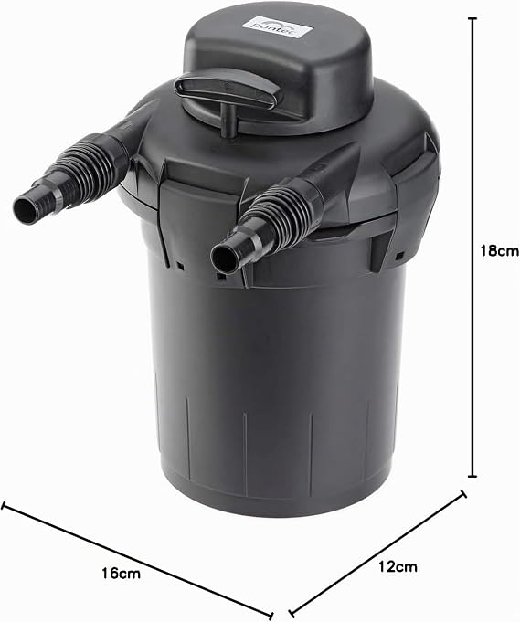 Pontec 50753 PondoPress Set 5000 for Ponds up to 5000 L (without Fish Trim) Pressure Filter Set Filter Pump (1500 l/h) Pond Filter with 7 Watt UVC Power
