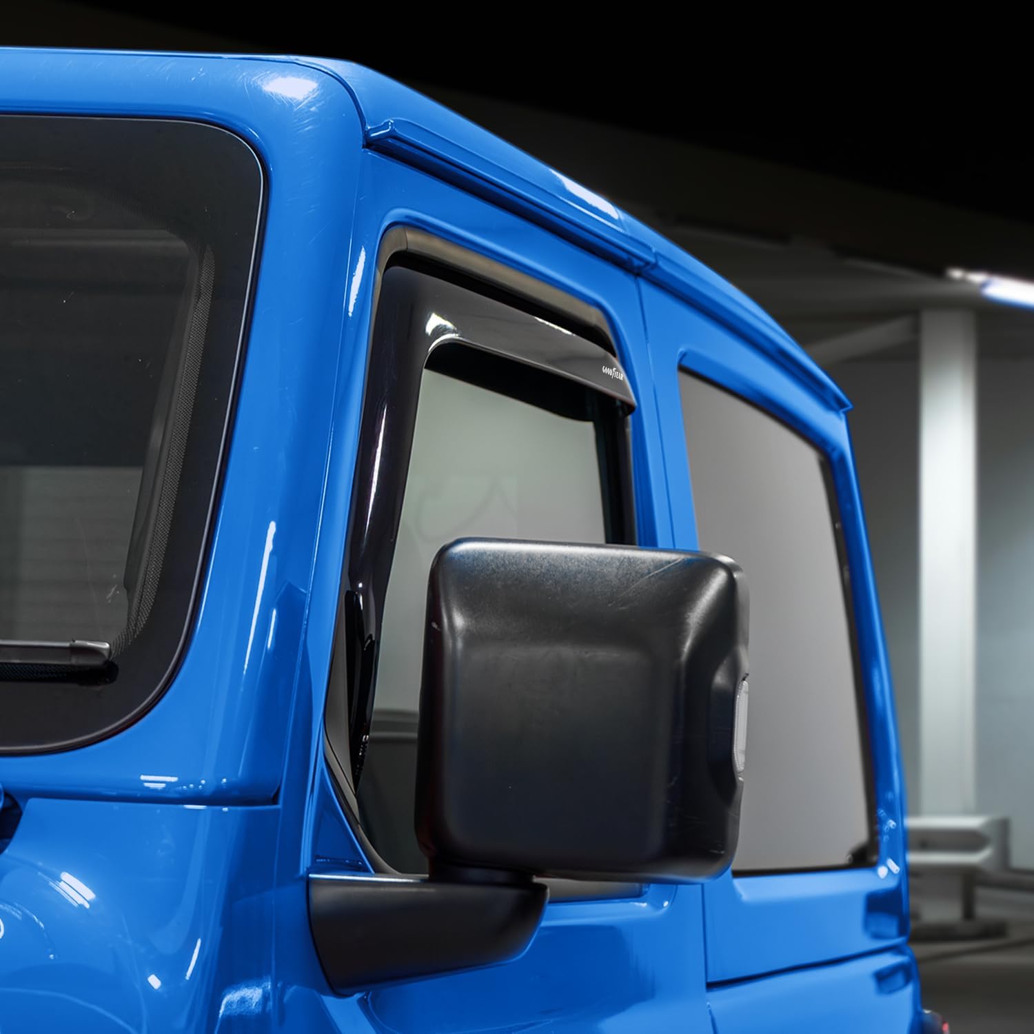 Goodyear Shatterproof in-Channel Window Deflectors for Jeep Wrangler JL 2018-2026, Rain Guards, Window Visors for Cars, Vent Deflector, Car Accessories, 2 pcs. - GY007922