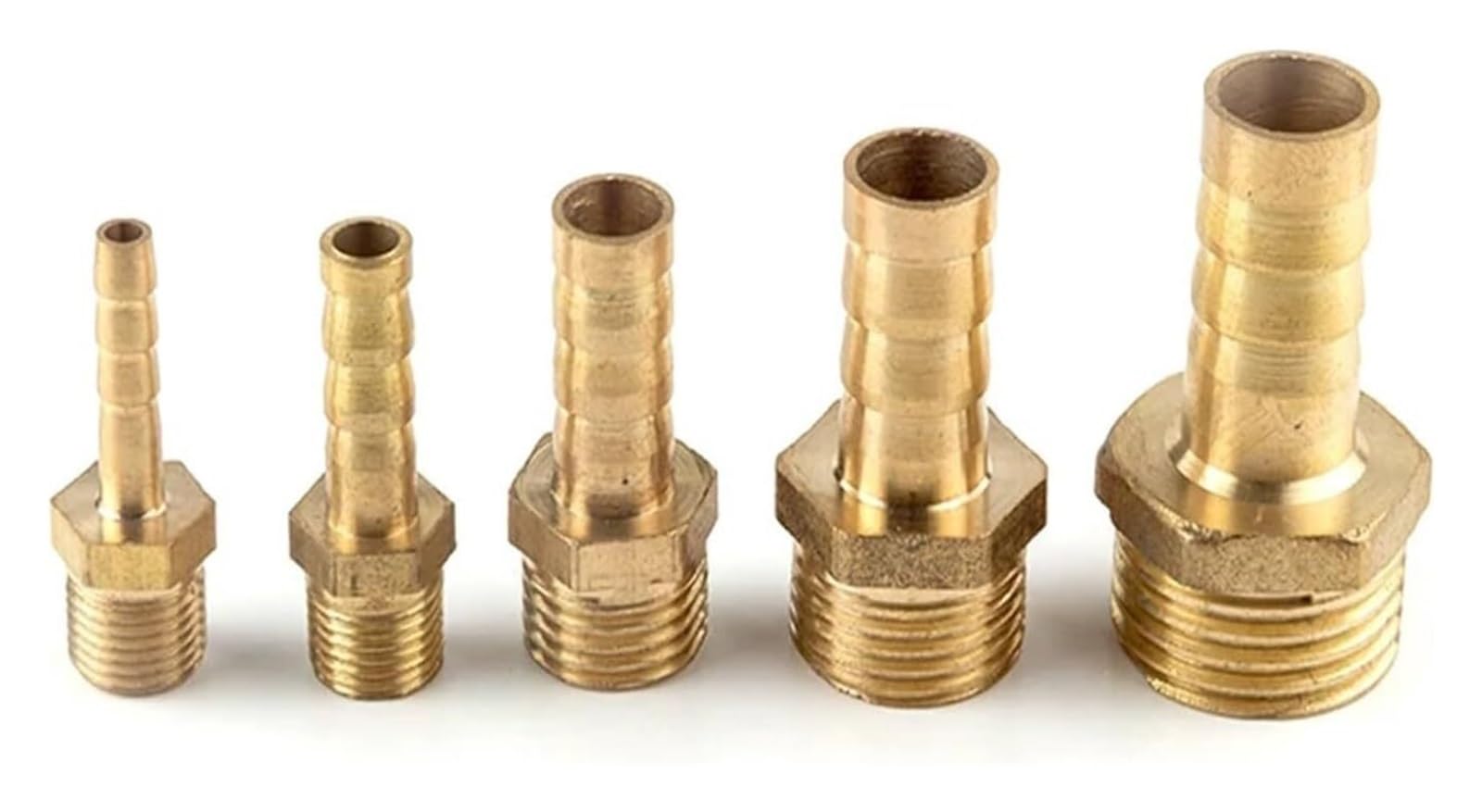 Hose Barb Fittings,1pcs Brass Hose Barb Tail 8~19MM Brass Pipe Fitting 1/8" 1/4" 3/8" 1/2" 1" Pagoda Connector BSP Male Connector Joint Copper Coupler Adapter(16mm Barb 1)