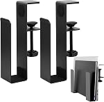 No-Drill Desk Side Laptop Mount, Adjustable Metal Hanging Stand, Space-Saving Holder for Laptops, Books, Documents & Cables