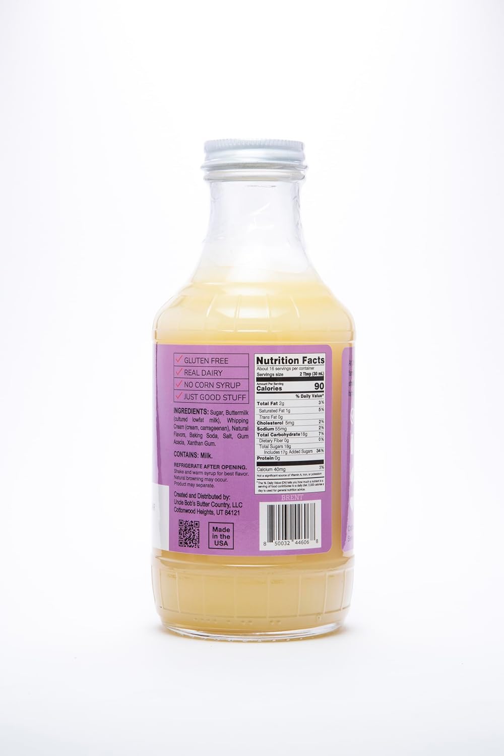 Butter Country Rich and Creamy Buttermilk Syrup | Huckleberry Cream Flavor | Premium Breakfast Syrup for Pancakes & Desserts | 16 fl oz Bottle