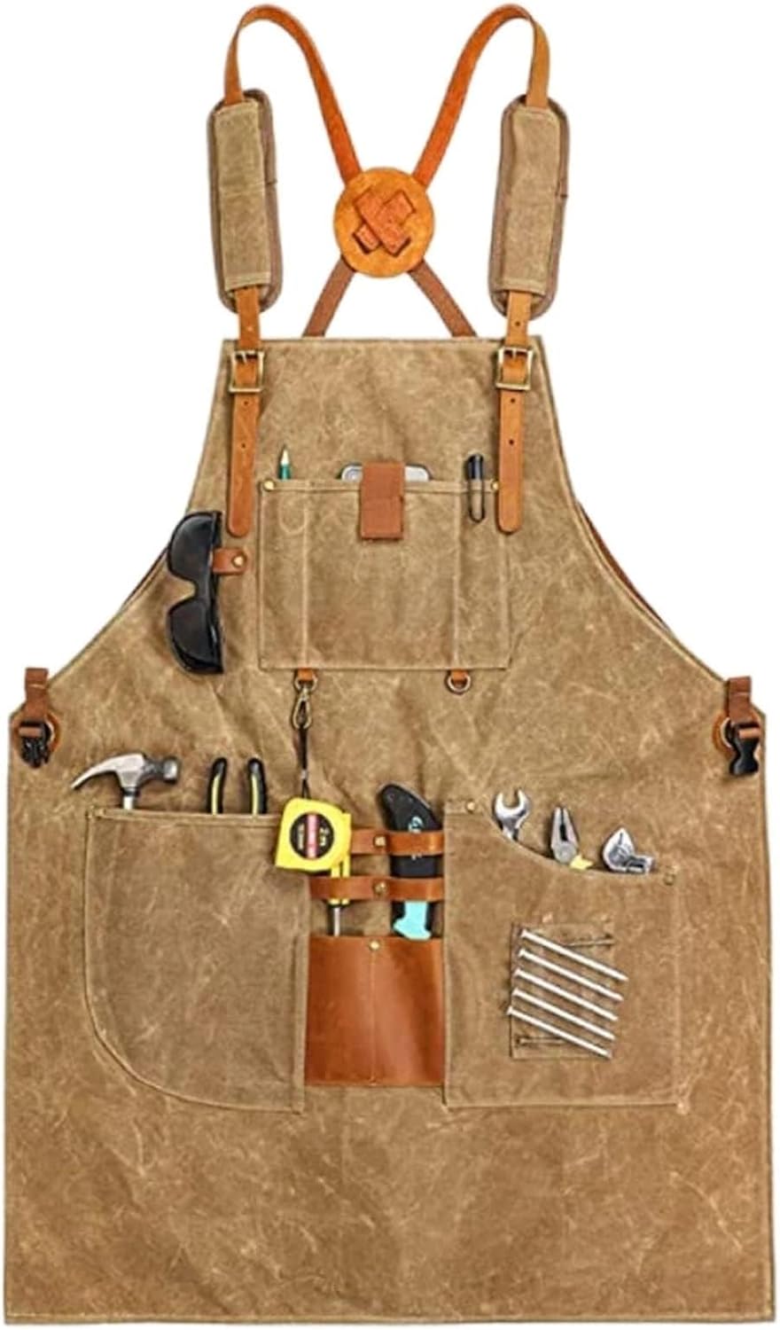 Tool Apron Thick Canvas Apron Pocket Kitchen Repair Cleaning Tools for Gardening Baking Working
