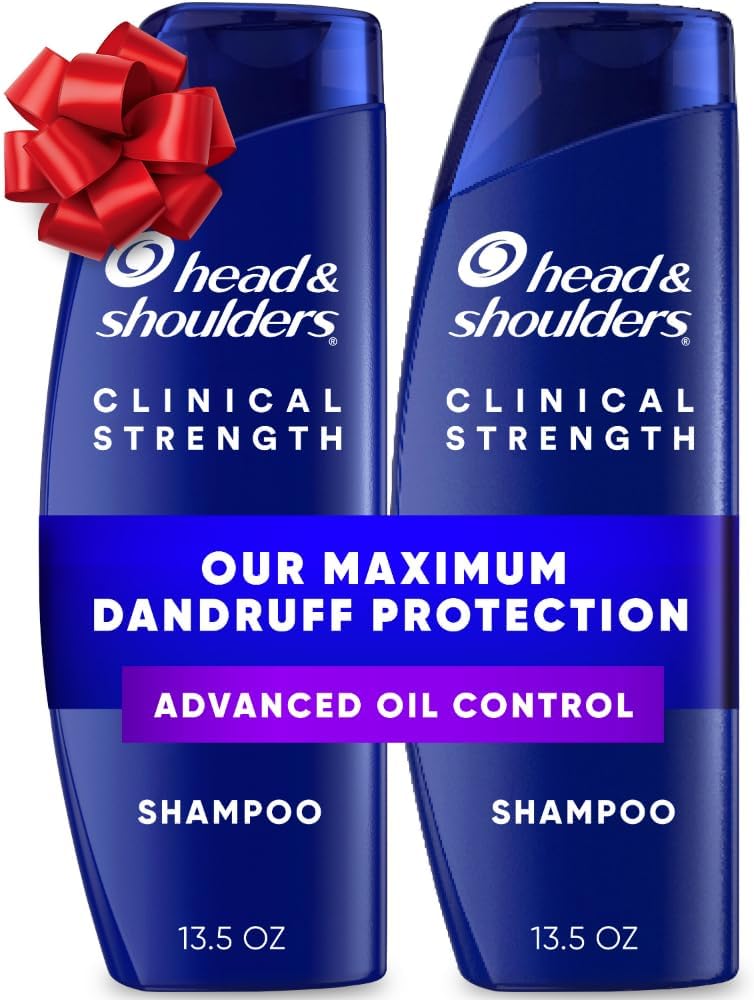 Head & Shoulders Shampooing antipelliculaire de force clinique avec contrôle avancé de l’huile avec des agrumes rafraîchissants, 13,5 onces chacun, paquet de 2