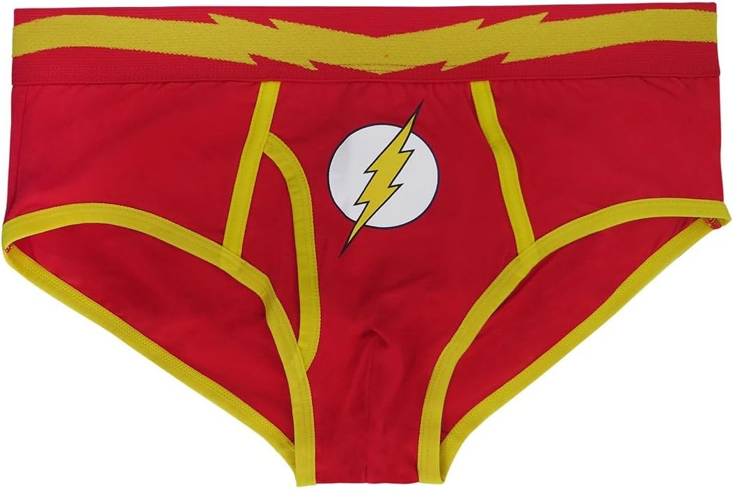 Superhero Stuff Flash uwflshsymfash-x-XLarge -40-42 Flash Men Symbol Underwear Fashion Briefs - Extra Large 40-42 Scarlet