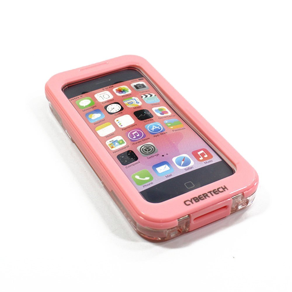 CyberTech 25ft Waterproof Shockproof Dirt Proof Sand Proof Silicon Touch Screen Case for iPhone 5 5C 5S Pink