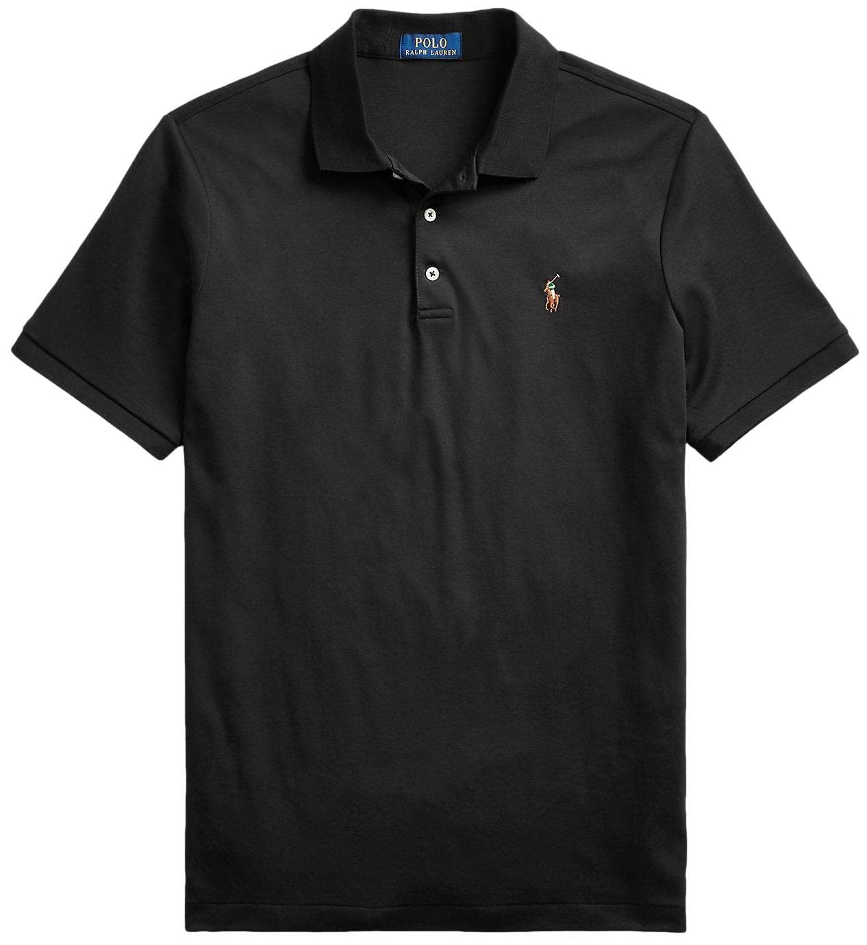 Polo Ralph Lauren Men's Polo Black With The Signature Multi-Colored Pony Ps200, Medium