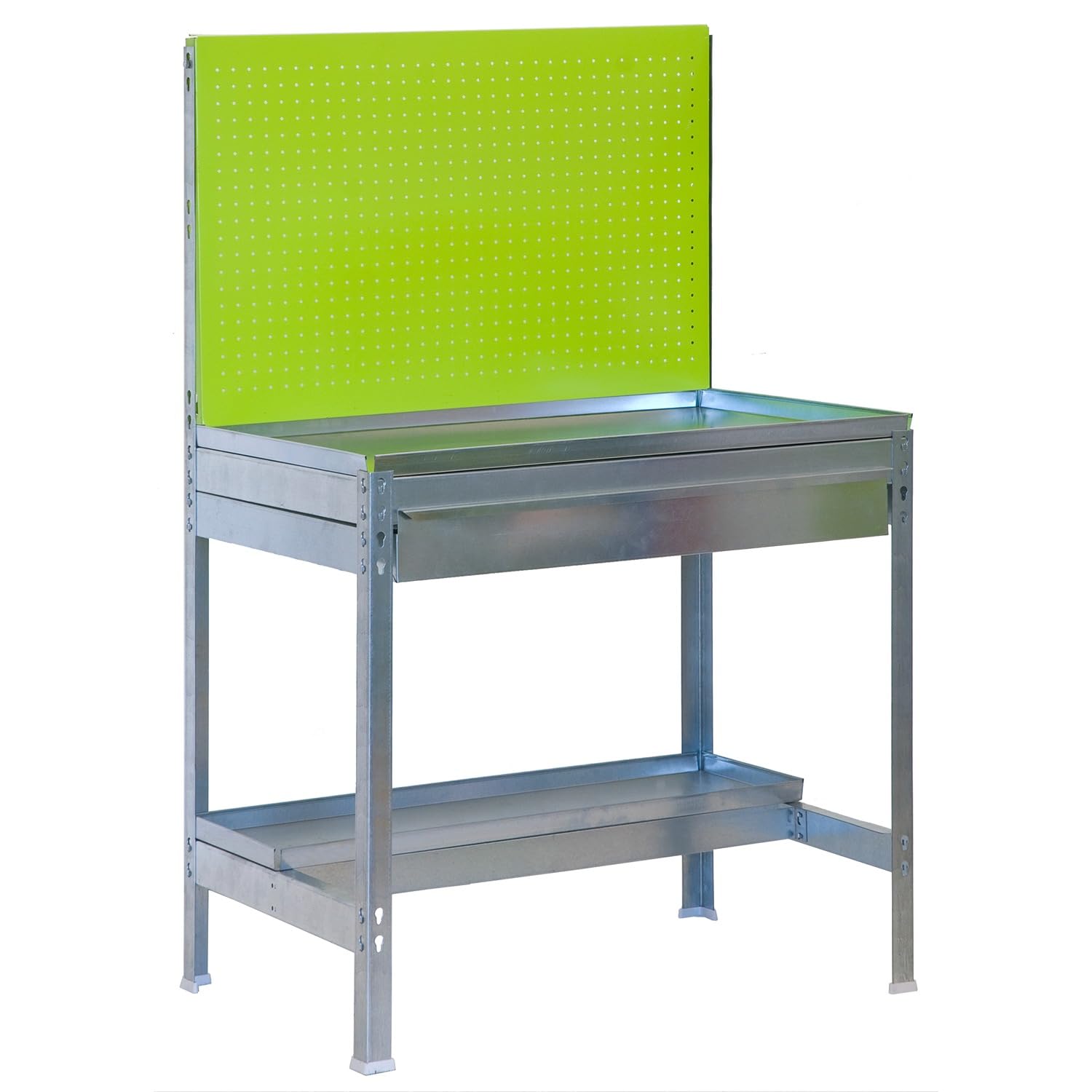Simon Rack Mesa Jardinería, Panel Herramientas, 1440x900x400 mm, Incluye 1 Cajón, Huerto Metálico, Galvanizado/Verde -Simon Garden