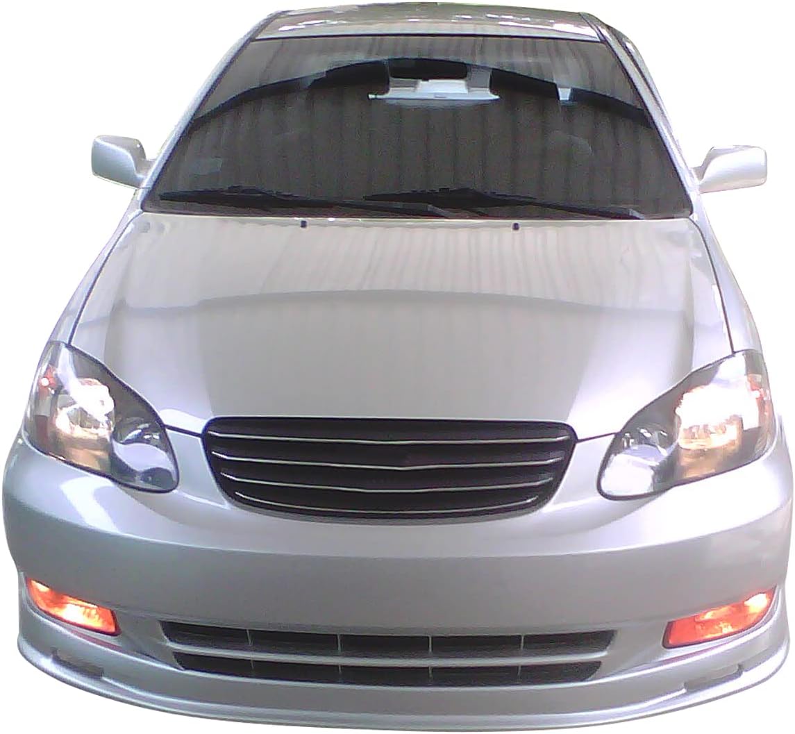 IKON MOTORSPORTS, Front Bumper Lip Compatible with 2003-2004 Toyota Corolla, Front Bumper Lip Spoiler Splitter Mugen Style PP Polypropylene Painted #040 40 Super White II