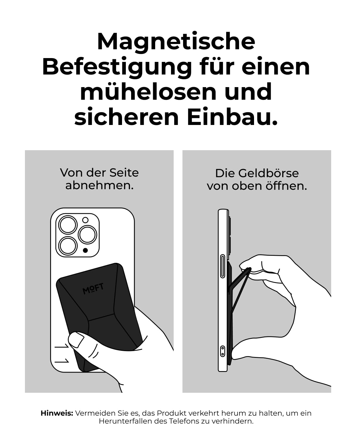 MOFT MagSafe Wallet Ständer für iPhone 17/16/15/14/13/12 Serie Kompatibel mit MagSafe, MOVAS Vegan Leder Magnetischer Handyständer mit 3 Betrachtungswinkeln, 2 Kartenhalter (Jet Black)