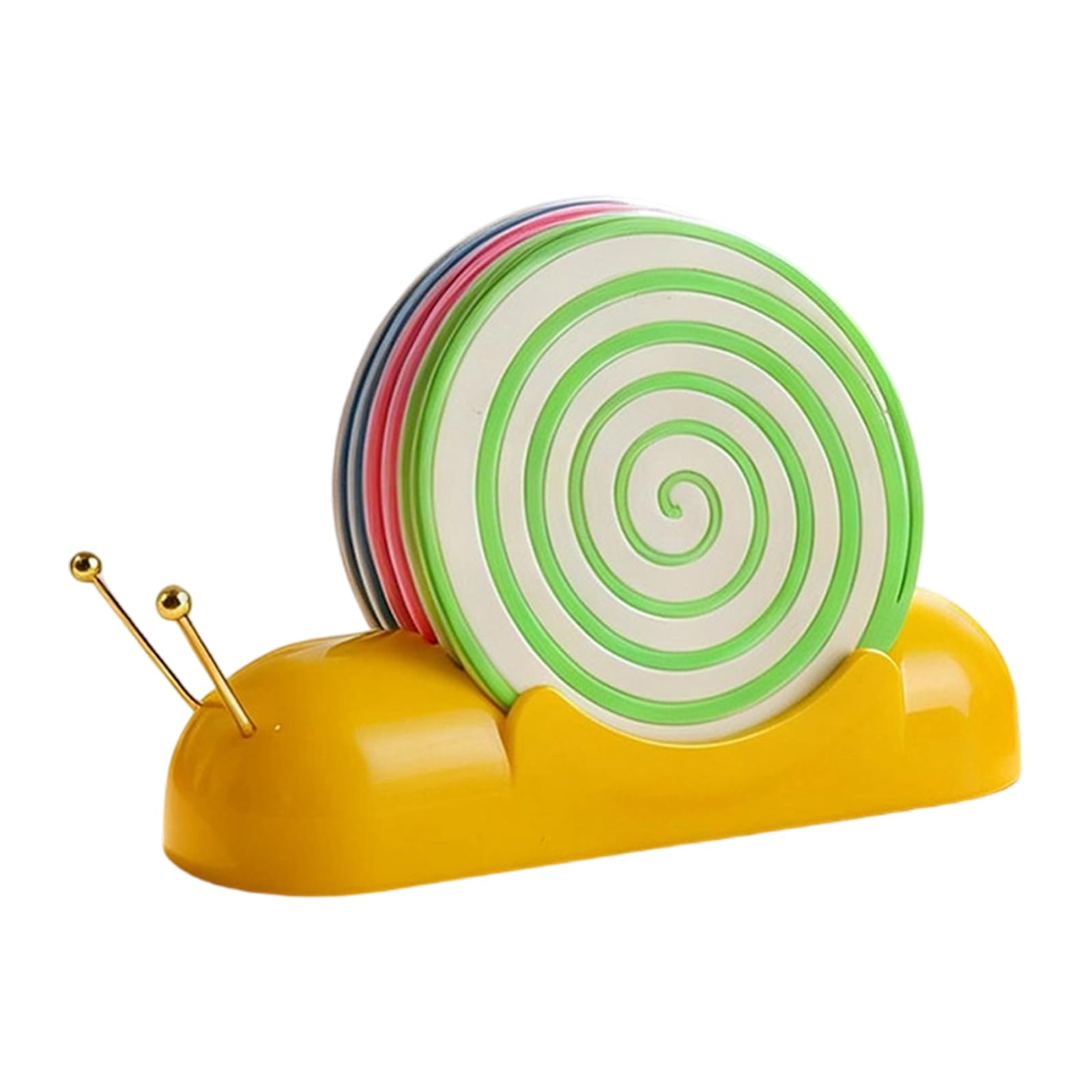 Snail Themed Cup Coasters Sturdy ABS Materials for Dining Table Decoration and Protective Silicone Drink Coasters Unique Snail Designs and Nonslip