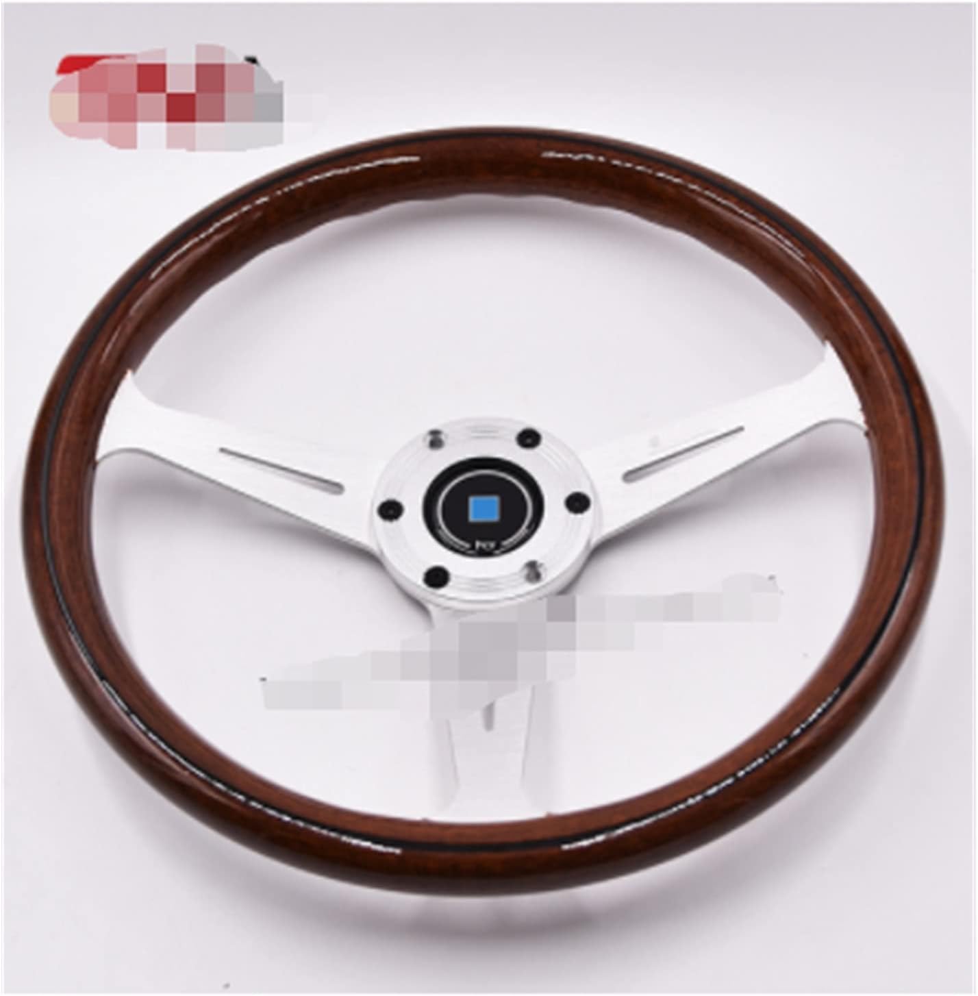 GUOXING GXING Store JDM Copy Wood Steering Wheel 14inch Classic Sports Steering Wheel (Color : Chrome)