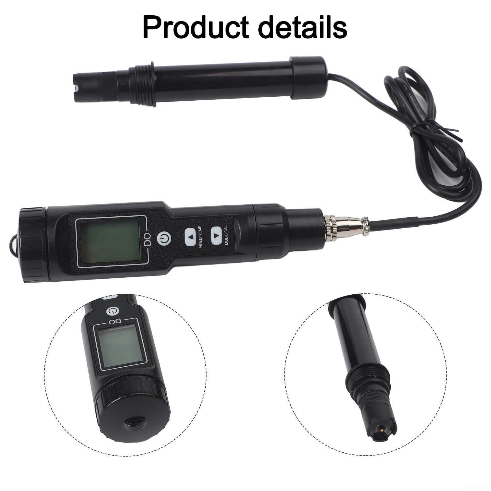 Misuratore di ossigeno disciolto per piscine, mare e oceani con compensazione automatica della temperatura, 6 coperture per sonde per acquari, birra e test dell'acqua