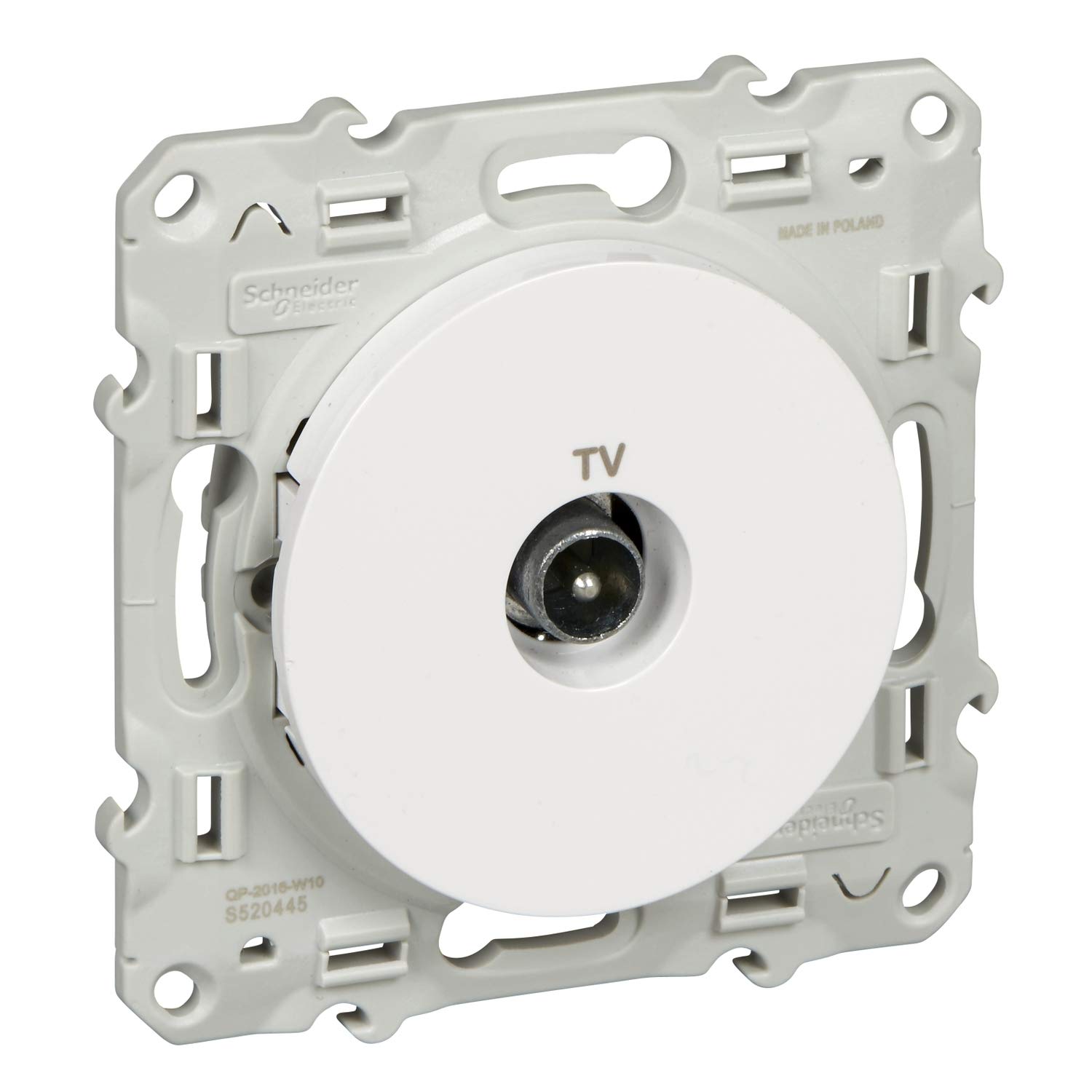 Schneider Electric S520445 Odace gniazdo telewizyjne białe