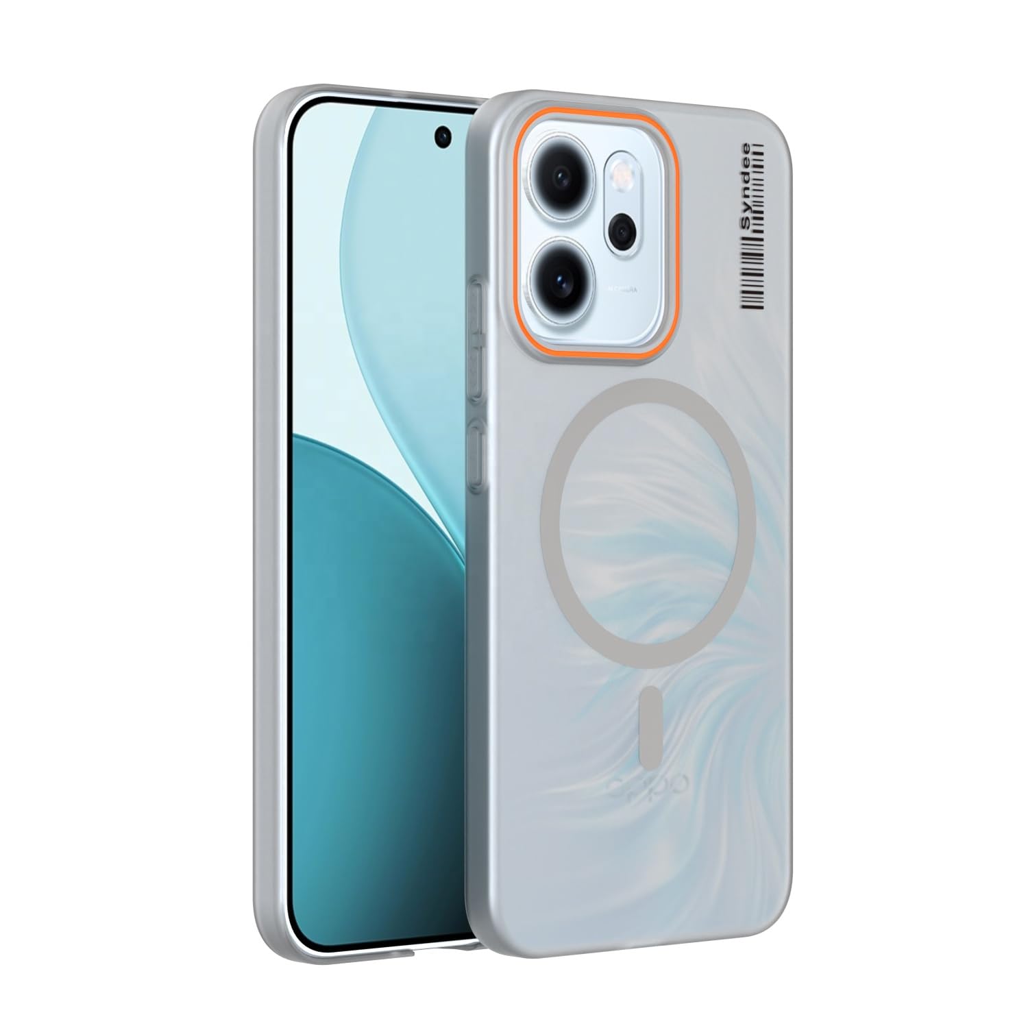 DL3 Mobilak Case Back Cover for OPPO Reno 14F / OPPO Reno14 FS, Sleek Frosted Translucent Back Only Compatible with Wireless Magnetic Accessories | Anti-Scratch Shockproof Phone Case