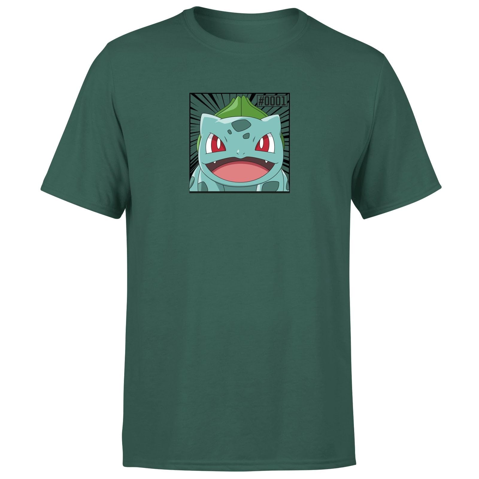 Zavvi Unisex Multi Pokémon Pokédex Bulbasaur #0001 Men's T-Shirt - Green Xl