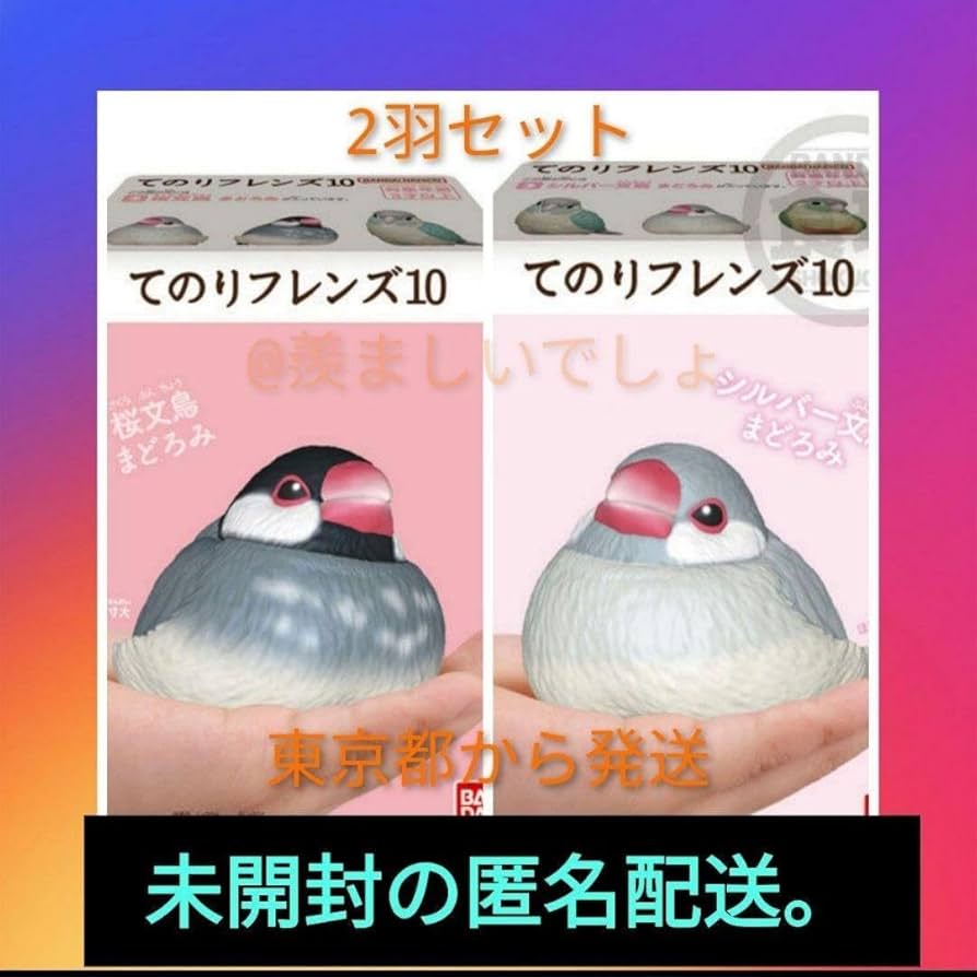 てのりフレンズ　文鳥まどろみセット◎ Amazon.co.jp: てのりフレンズ 10 文鳥セット シルバー文鳥 桜